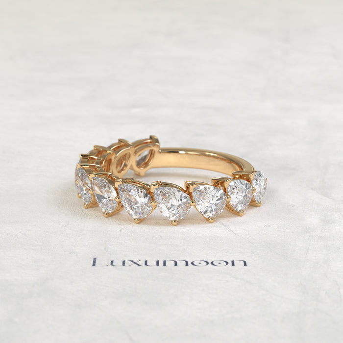 The Elova – Tilted Pear Shaped Lab Grown Diamond Eternity Wedding Ring