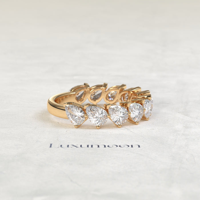 The Elova – Tilted Pear Shaped Lab Grown Diamond Eternity Wedding Ring
