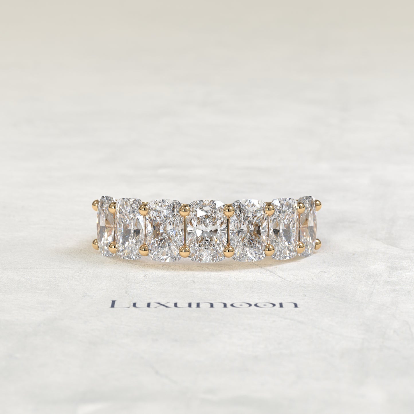 The Onela – Cushion Cut Lab Grown Diamond Seven Stone Wedding Band