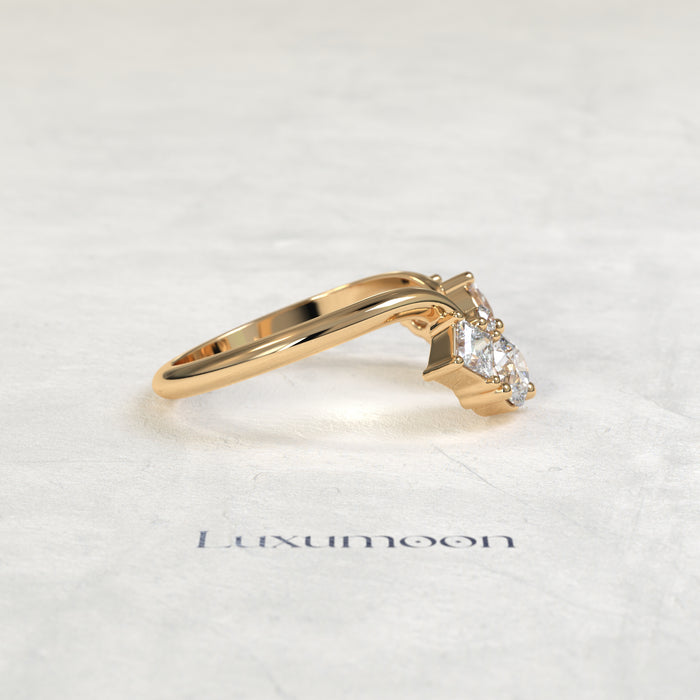 The Jiova – Mixed Cut Lab Grown Diamond Open Toi et Moi Cocktail Ring