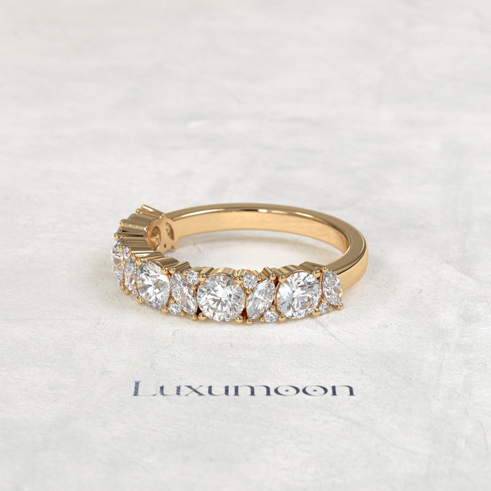 The Keova – Round & Marquise Lab Grown Diamond Eternity Wedding Band