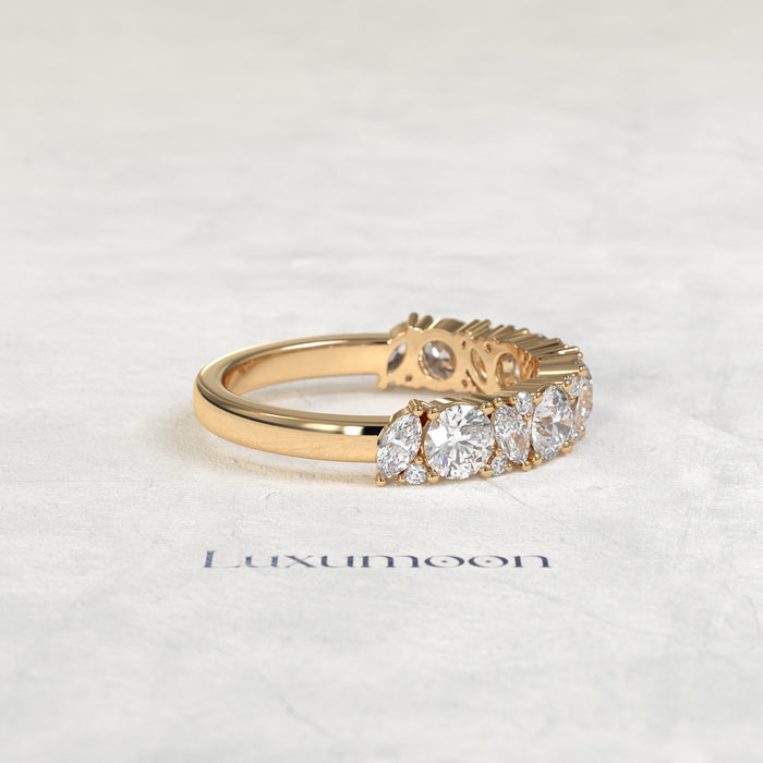 The Keova – Round & Marquise Lab Grown Diamond Eternity Wedding Band