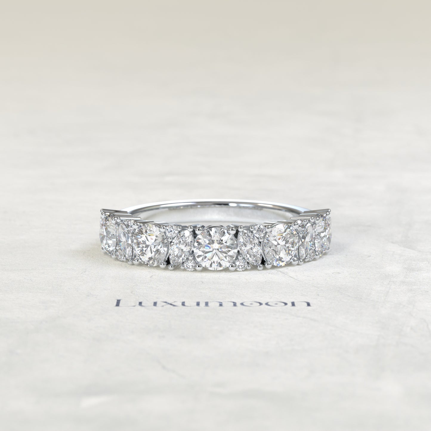 The Keova – Round & Marquise Lab Grown Diamond Eternity Wedding Band