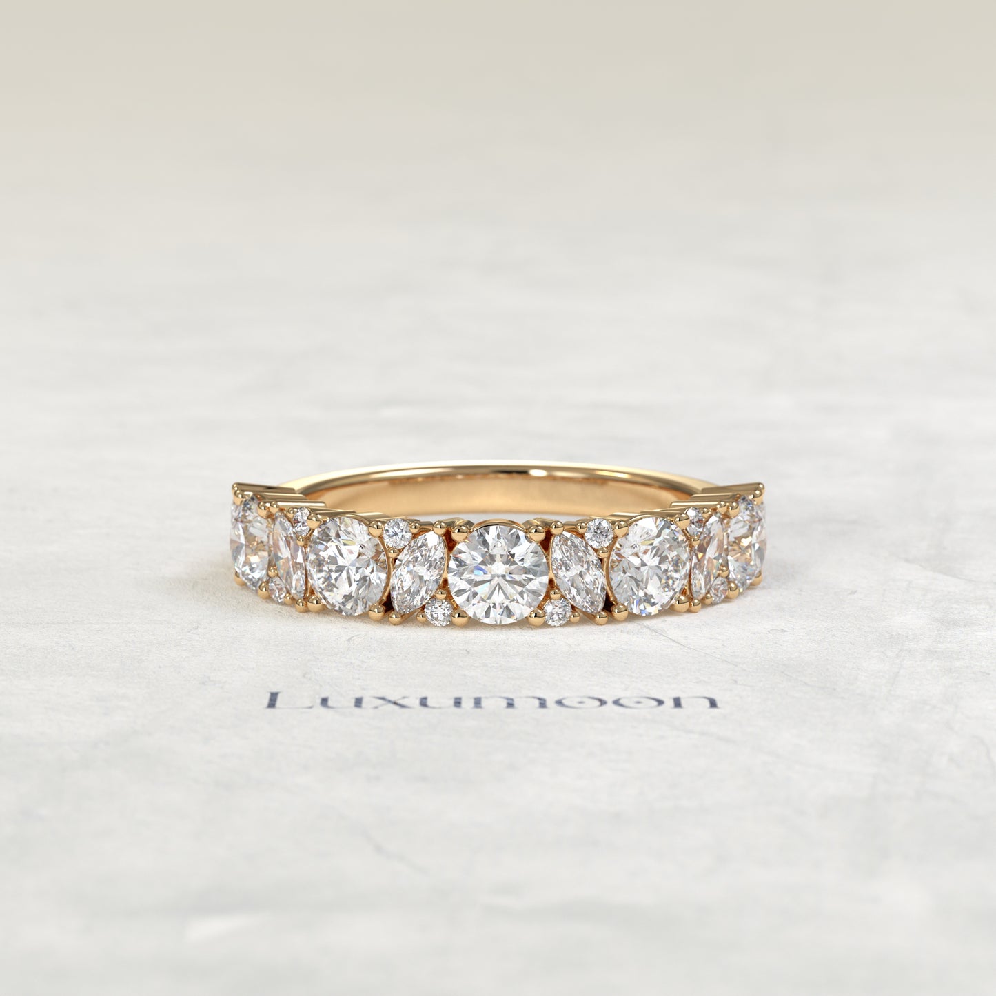 The Keova – Round & Marquise Lab Grown Diamond Eternity Wedding Band