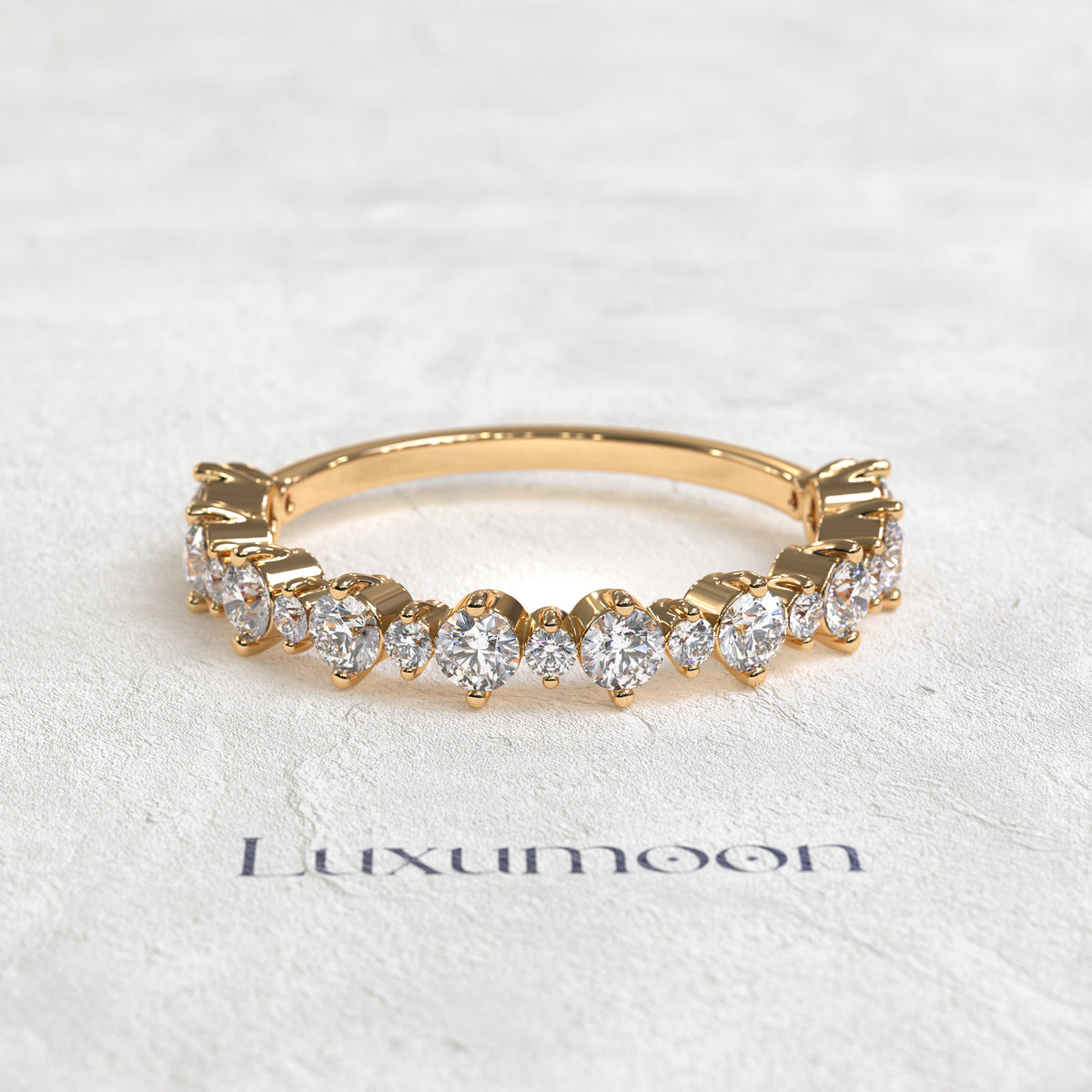 The Lunessia – Alternate Symmetry Round Diamond Band