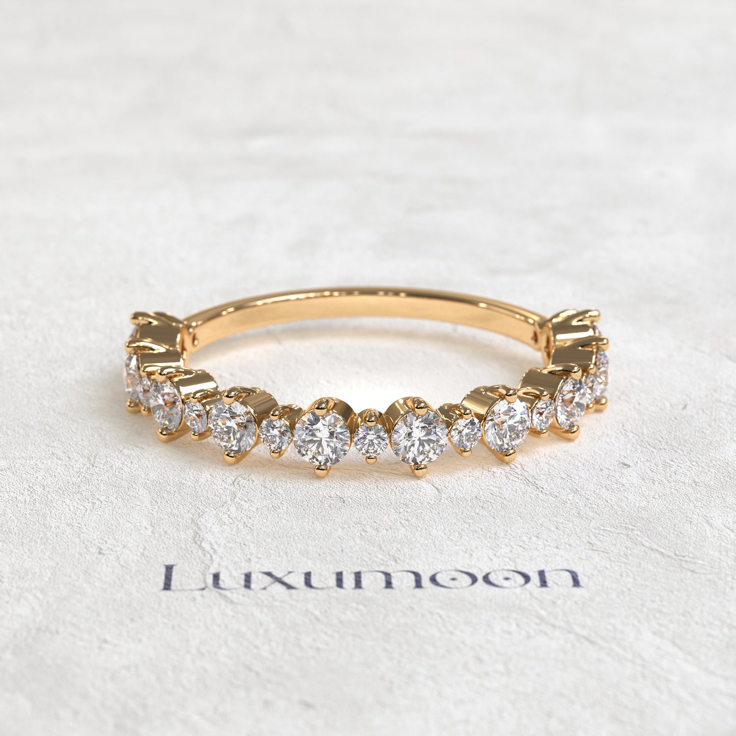 The Lunessia – Alternate Symmetry Round Diamond Band