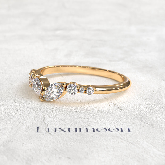 The Orelora – Marquise & Pear Unique Tie Diamond Band