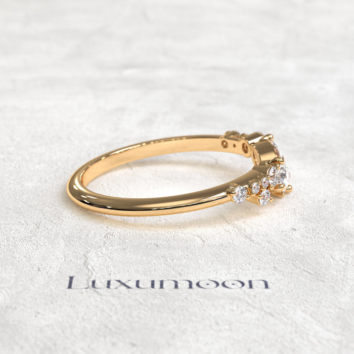 The Orelora – Marquise & Pear Unique Tie Diamond Band