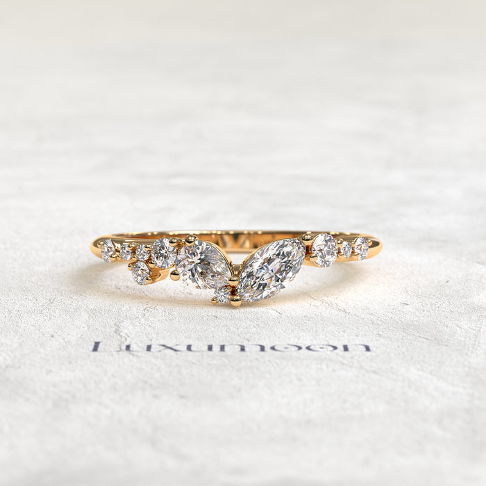 The Orelora – Marquise & Pear Unique Tie Diamond Band