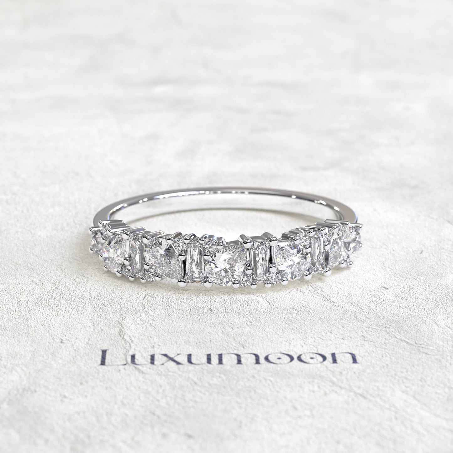 The Kirethia – Fancy Baguette & Pear Diamond Band