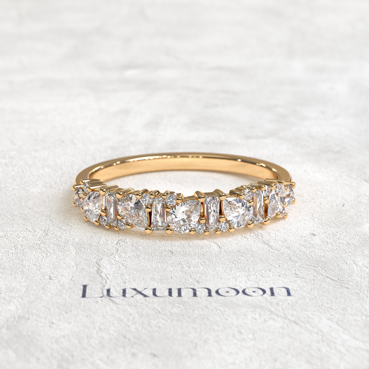 The Kirethia – Fancy Baguette & Pear Diamond Band