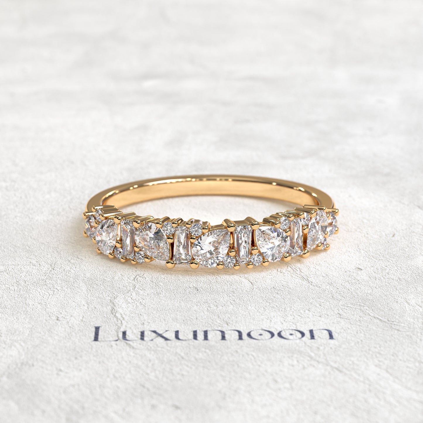 The Kirethia – Fancy Baguette & Pear Diamond Band