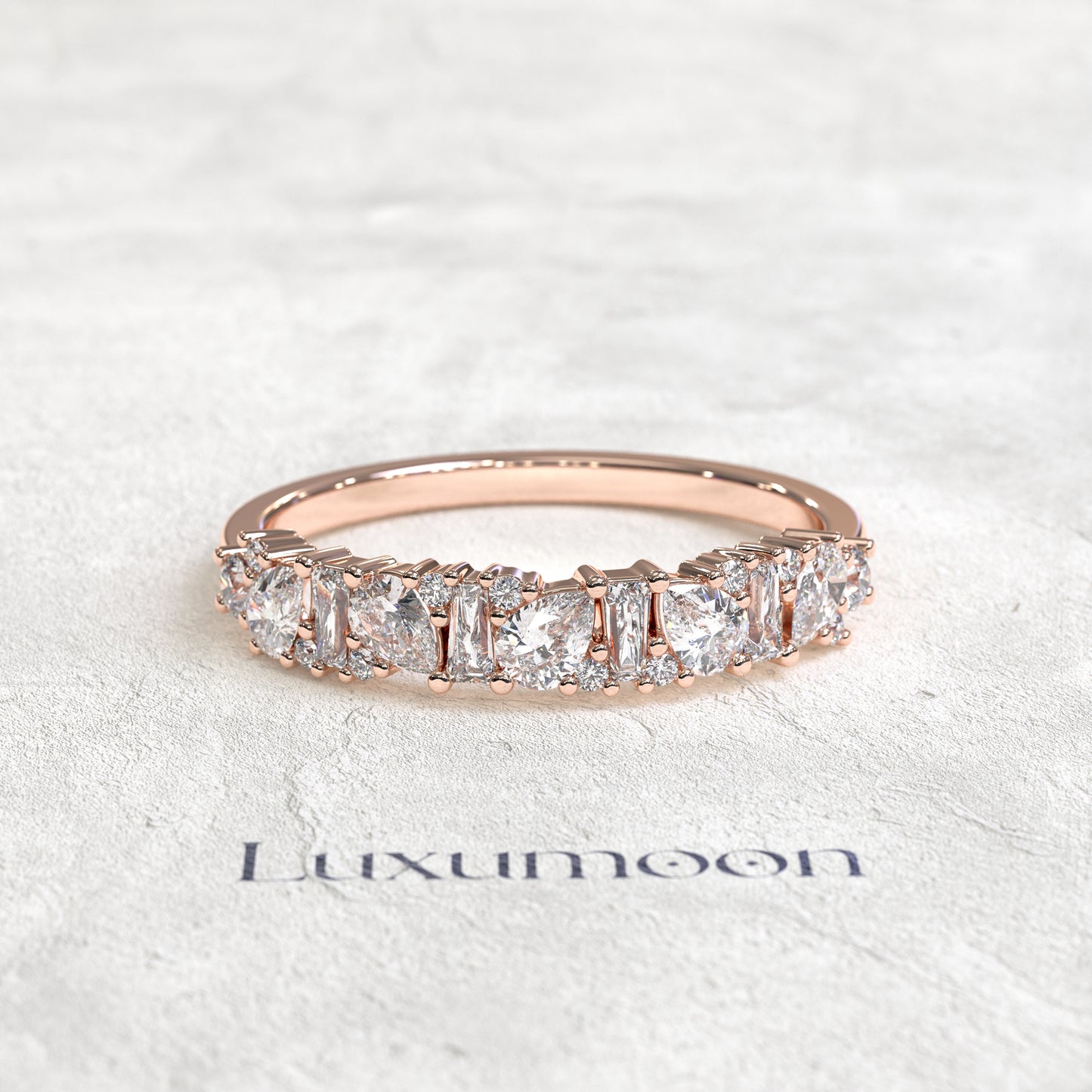 The Kirethia – Fancy Baguette & Pear Diamond Band