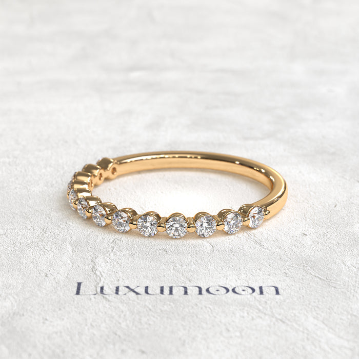 The Jireth – Classic Straight Round Diamond Wedding Band