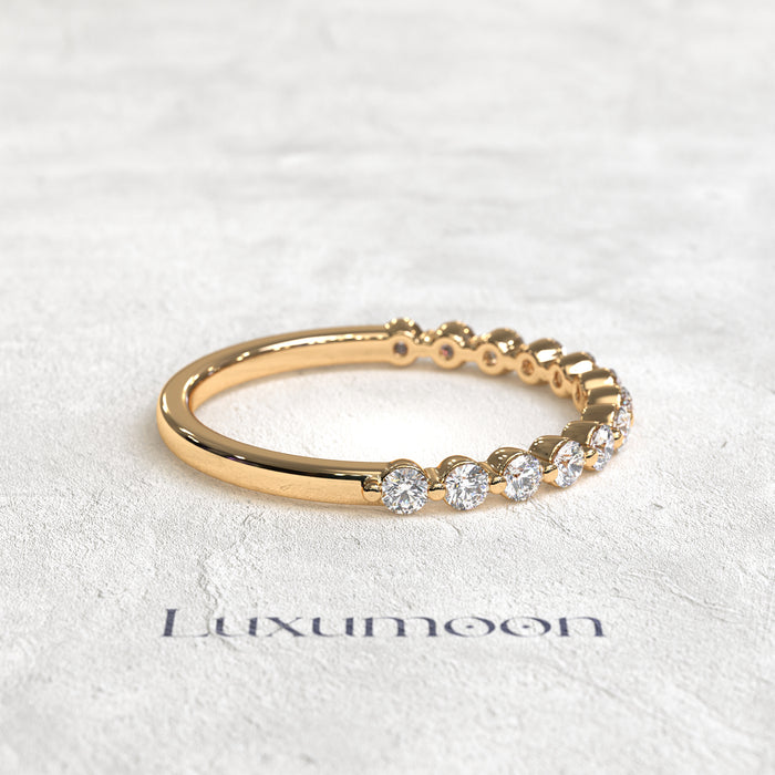 The Jireth – Classic Straight Round Diamond Wedding Band
