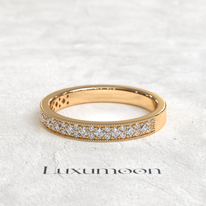 The Zorisse – Vintage Milgrain Diamond Wedding Band