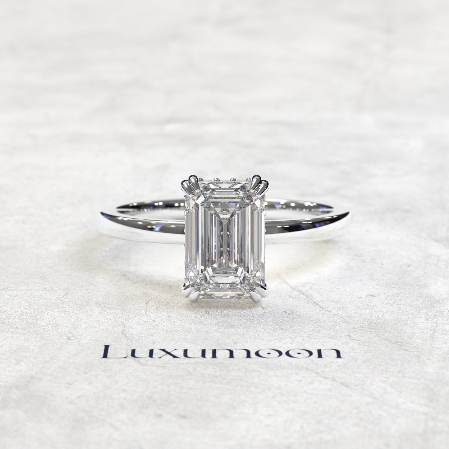 Bague solitaire Emavelle - Émeraude et diamant de 3 carats
