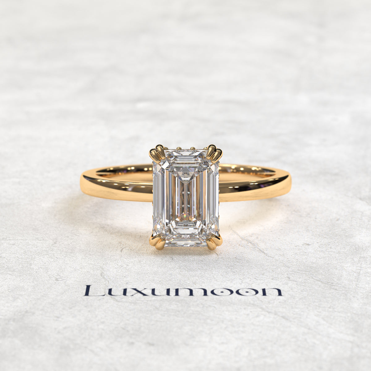 Bague solitaire Emavelle - Émeraude et diamant de 3 carats