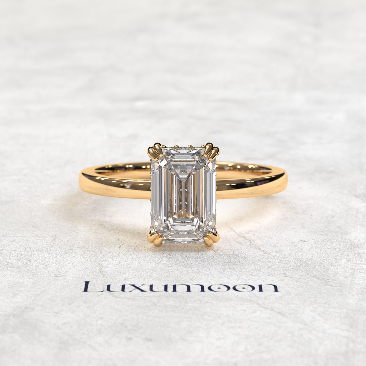 Bague solitaire Emavelle - Émeraude et diamant de 3 carats