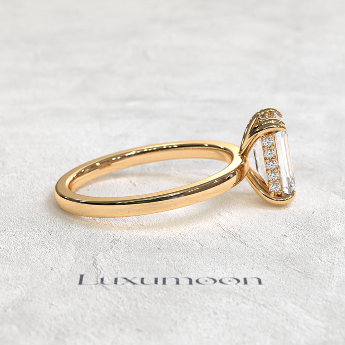 The Emavelle - 3 CT Emerald Diamond Solitaire Ring