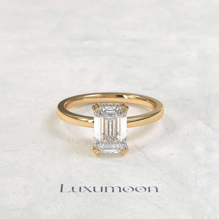 Bague solitaire Emavelle - Émeraude et diamant de 3 carats