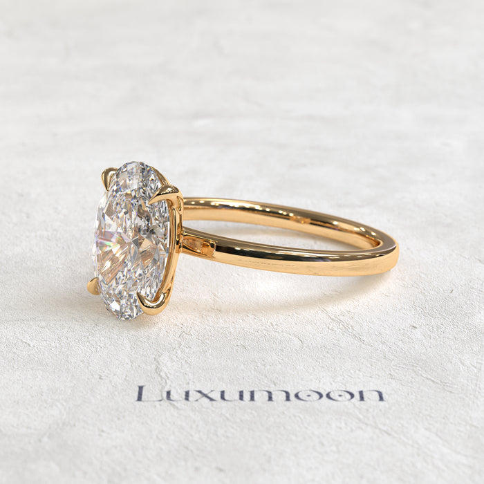 The Orissia – 2 CT Oval Cut Diamond Minimal Solitaire Ring