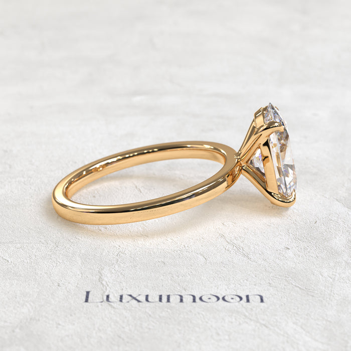 The Orissia – 2 CT Oval Cut Diamond Minimal Solitaire Ring