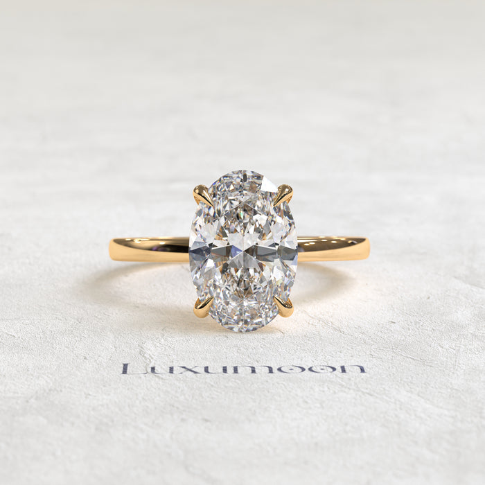The Orissia – 2 CT Oval Cut Diamond Minimal Solitaire Ring