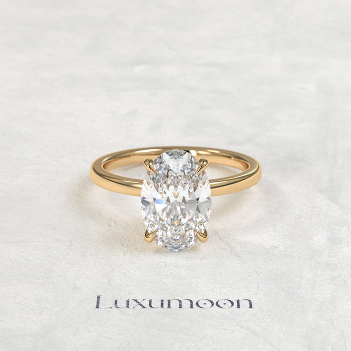 The Orissia – 2 CT Oval Cut Diamond Minimal Solitaire Ring