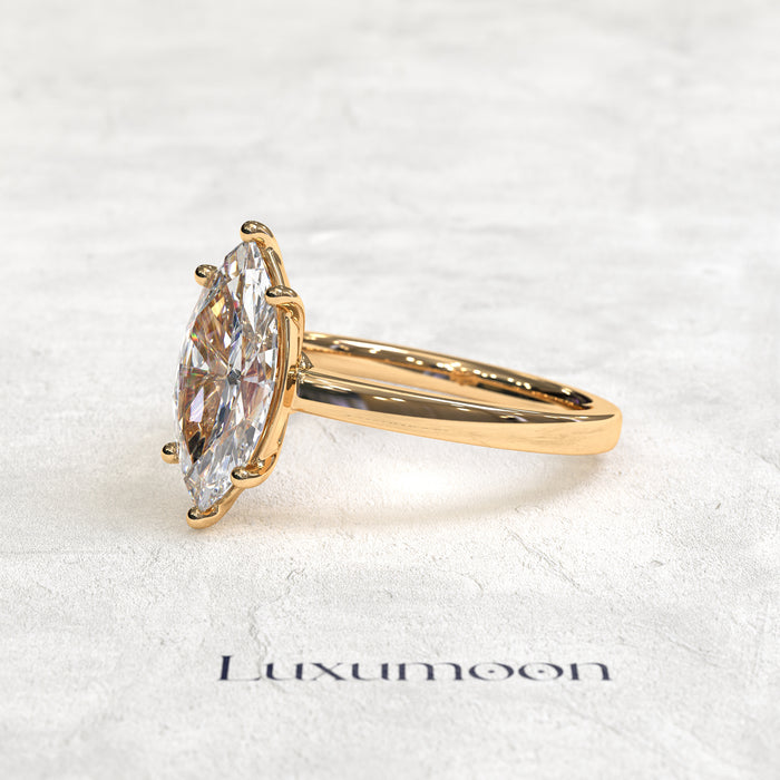 The Celoria – 2 CT Marquise Cut Diamond Minimal Solitaire Ring