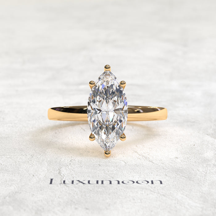 The Celoria – 2 CT Marquise Cut Diamond Minimal Solitaire Ring
