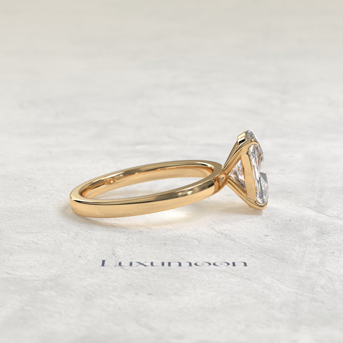 The Cendoria – 2 CT Elongated Cushion Cut Diamond Minimal Solitaire Ring