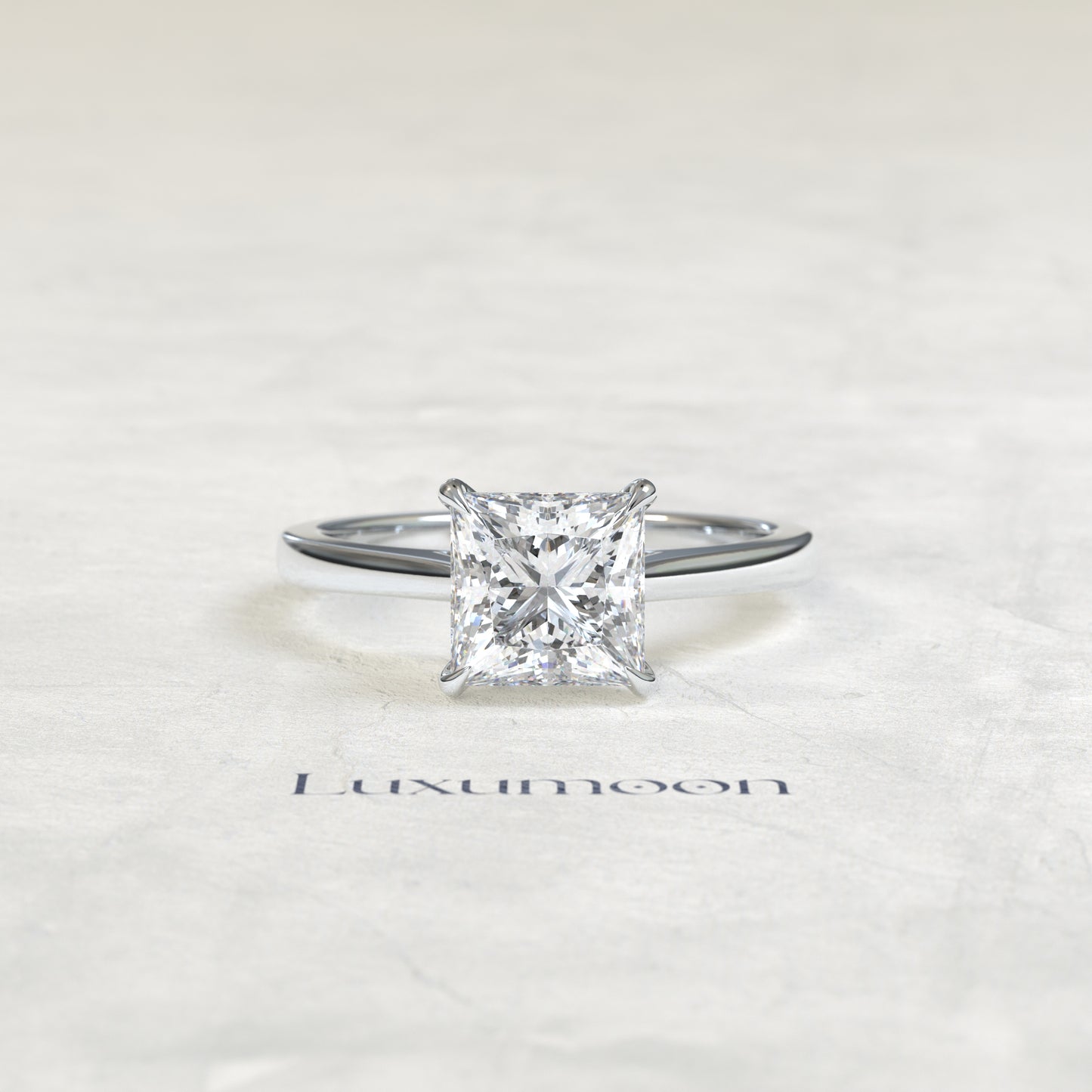 Bague solitaire Avenyra – Diamant taille Asscher 2 carats