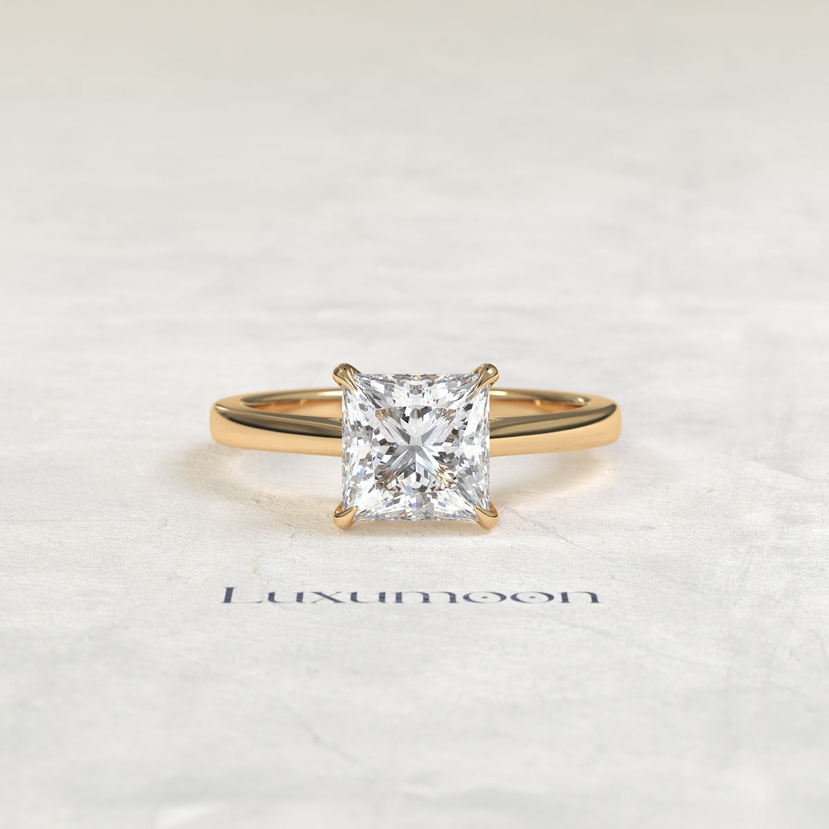 Bague solitaire Avenyra – Diamant taille Asscher 2 carats