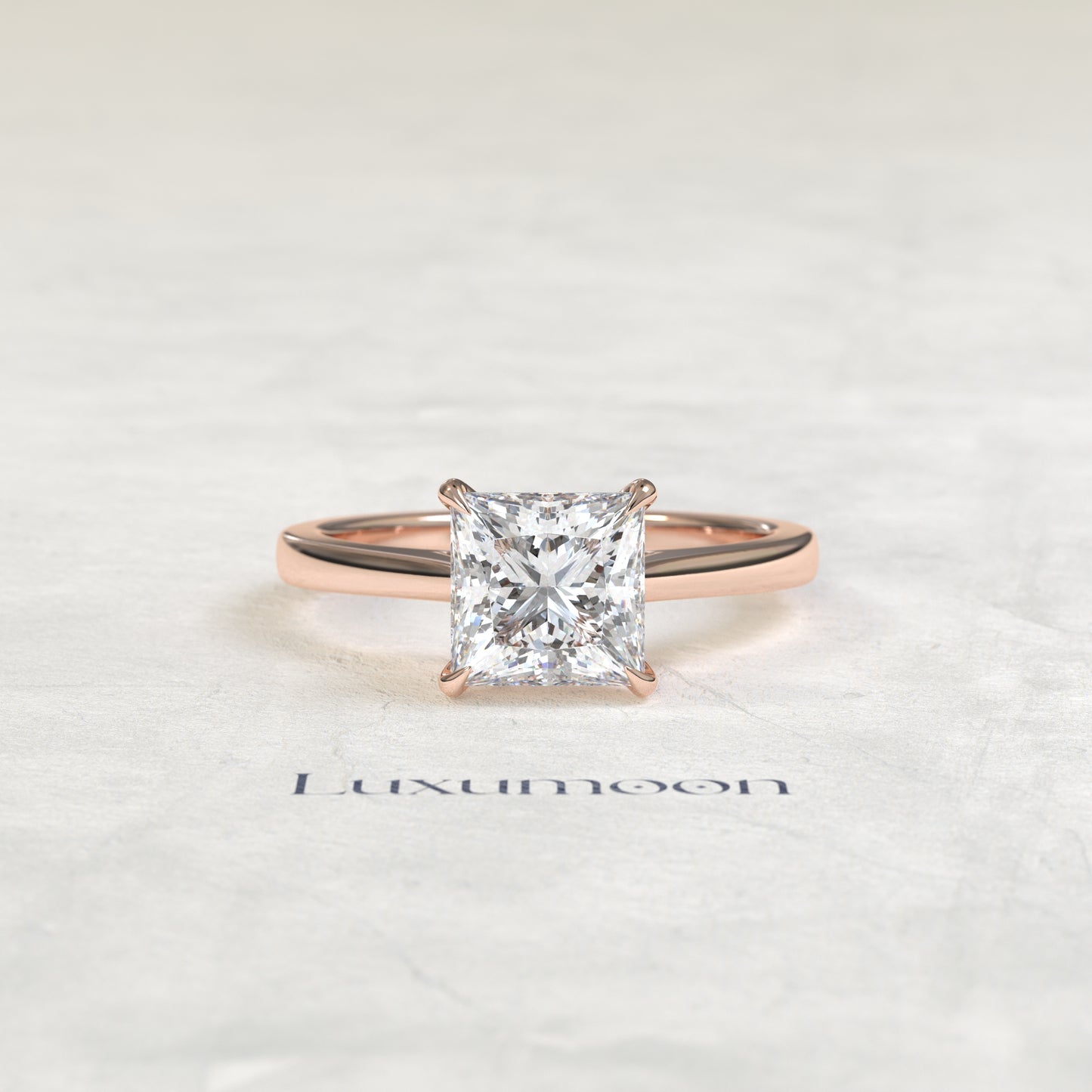Bague solitaire Avenyra – Diamant taille Asscher 2 carats