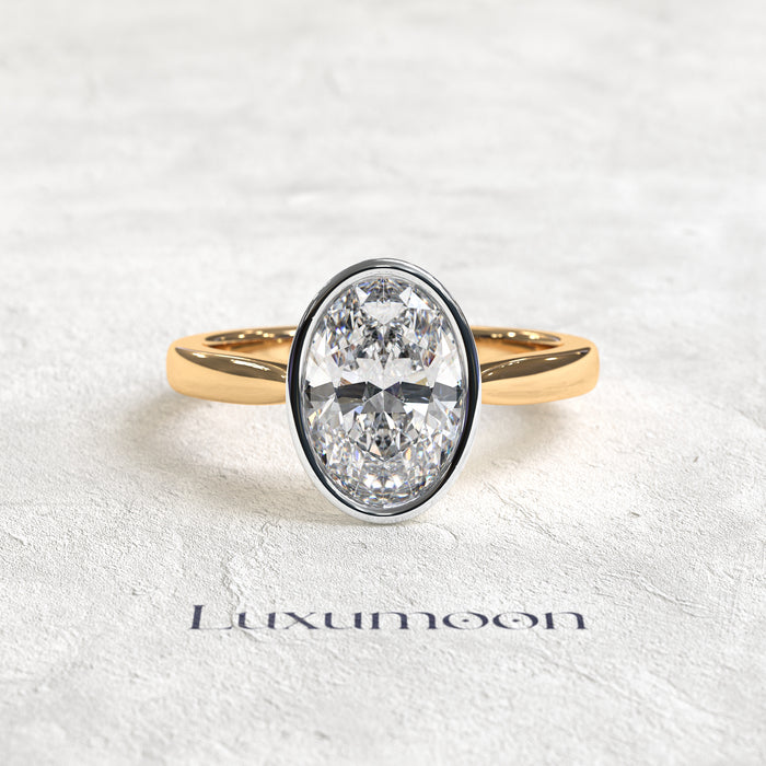 The Lavora – 2.5 CT Oval Bezel Solitaire Ring