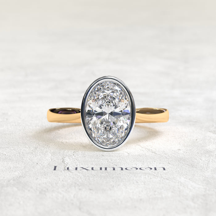 The Lavora – 2.5 CT Oval Bezel Solitaire Ring