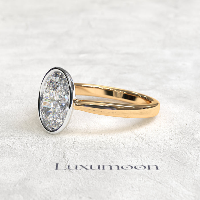 The Lavora – 2.5 CT Oval Bezel Solitaire Ring