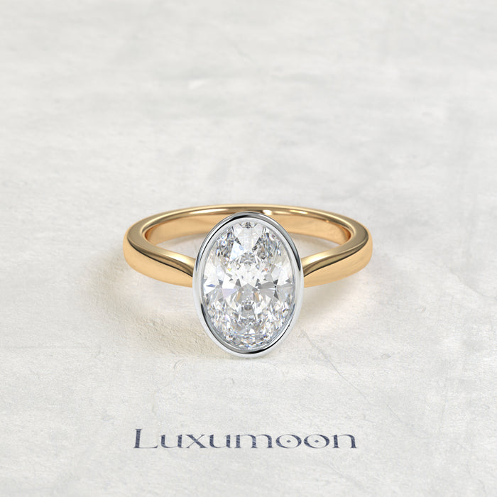 The Lavora – 2.5 CT Oval Bezel Solitaire Ring