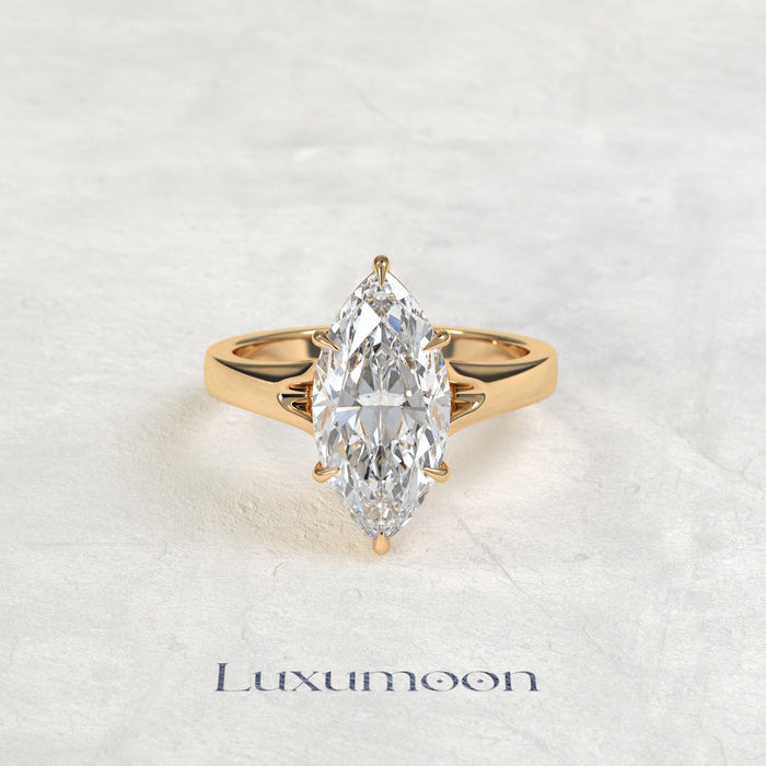 Bague solitaire Vireth – Marquise Cloud de 3 carats