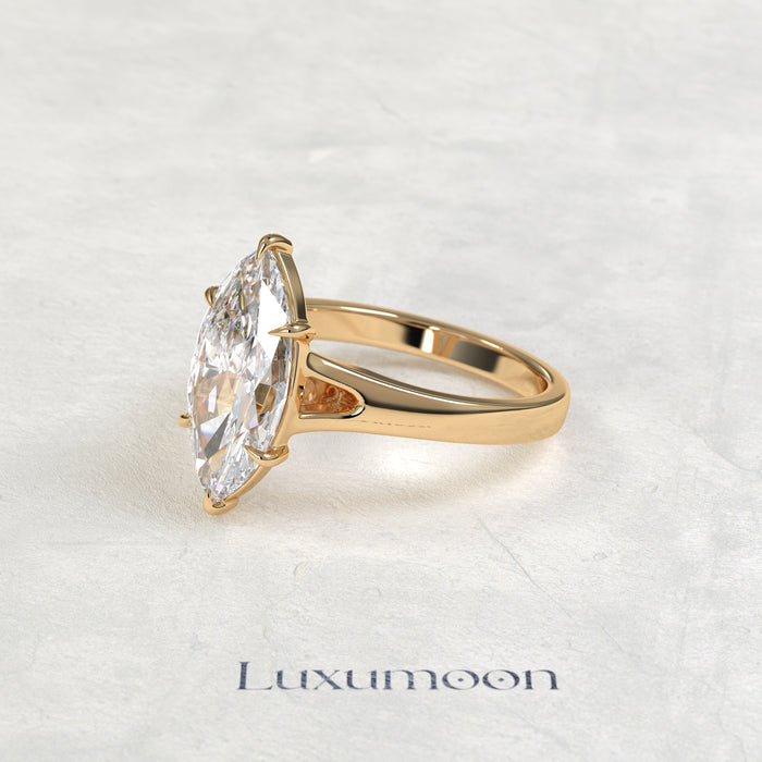 Bague solitaire Vireth – Marquise Cloud de 3 carats