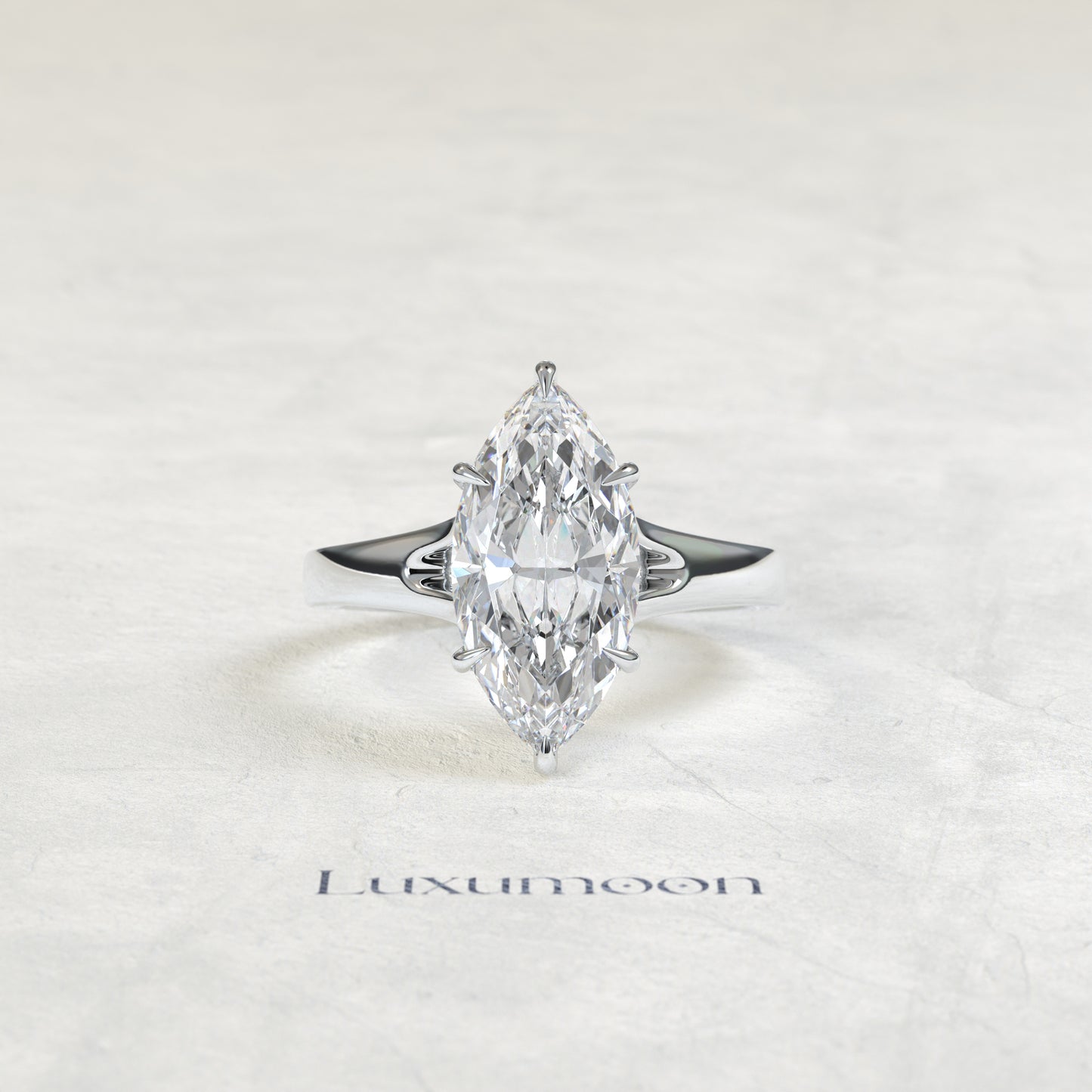 Bague solitaire Vireth – Marquise Cloud de 3 carats