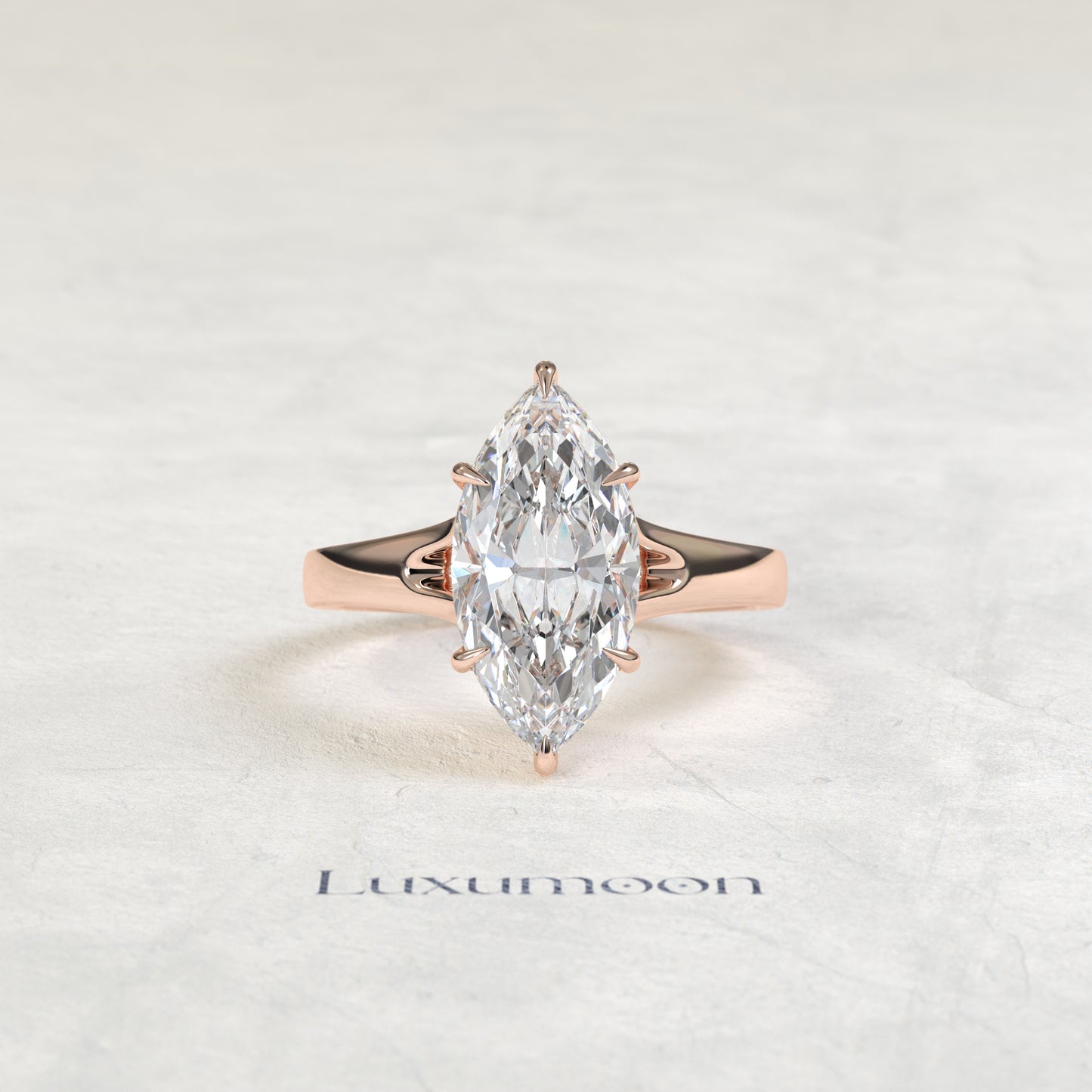 Bague solitaire Vireth – Marquise Cloud de 3 carats