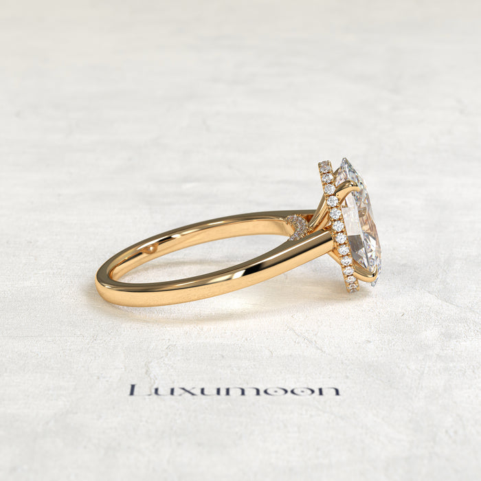 The Clarenth – 3 CT Oval Diamond Hidden Pave Solitaire Ring