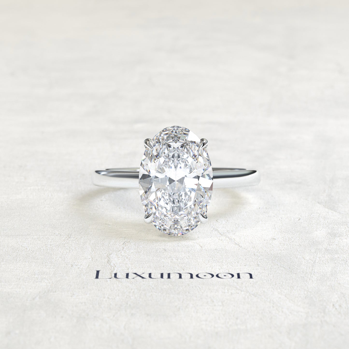 The Clarenth – 3 CT Oval Diamond Hidden Pave Solitaire Ring