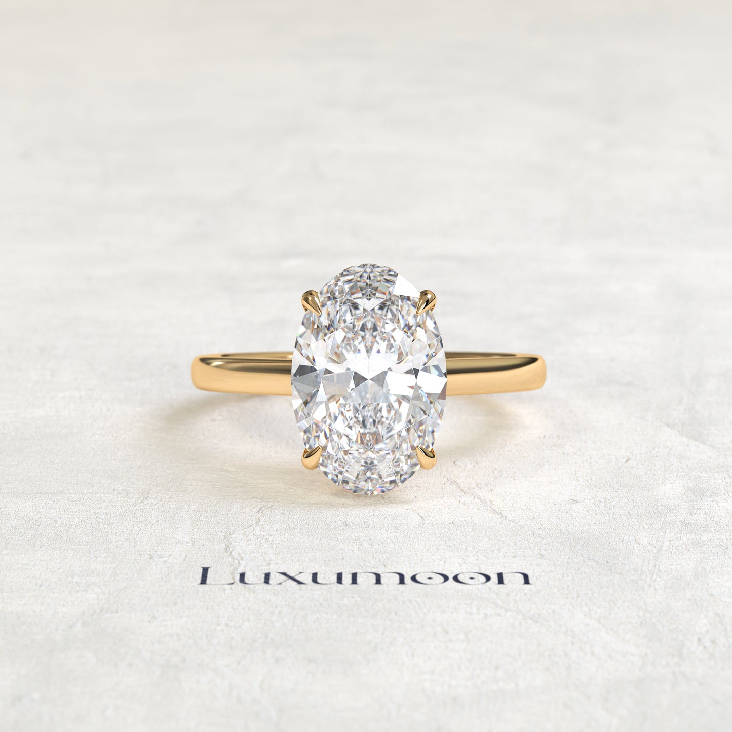 The Clarenth – 3 CT Oval Diamond Hidden Pave Solitaire Ring