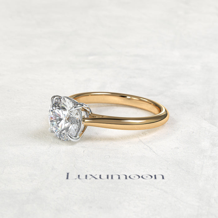 The Elirelle – 4 CT Round Cut Basket Solitaire Diamond Ring