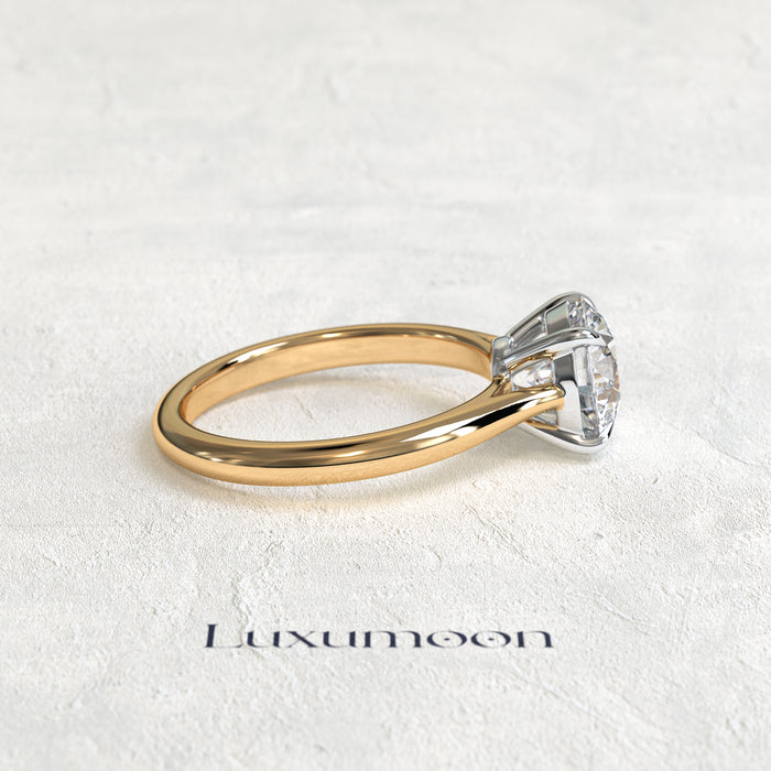 The Elirelle – 4 CT Round Cut Basket Solitaire Diamond Ring