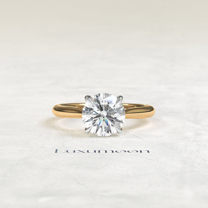 The Elirelle – 4 CT Round Cut Basket Solitaire Diamond Ring