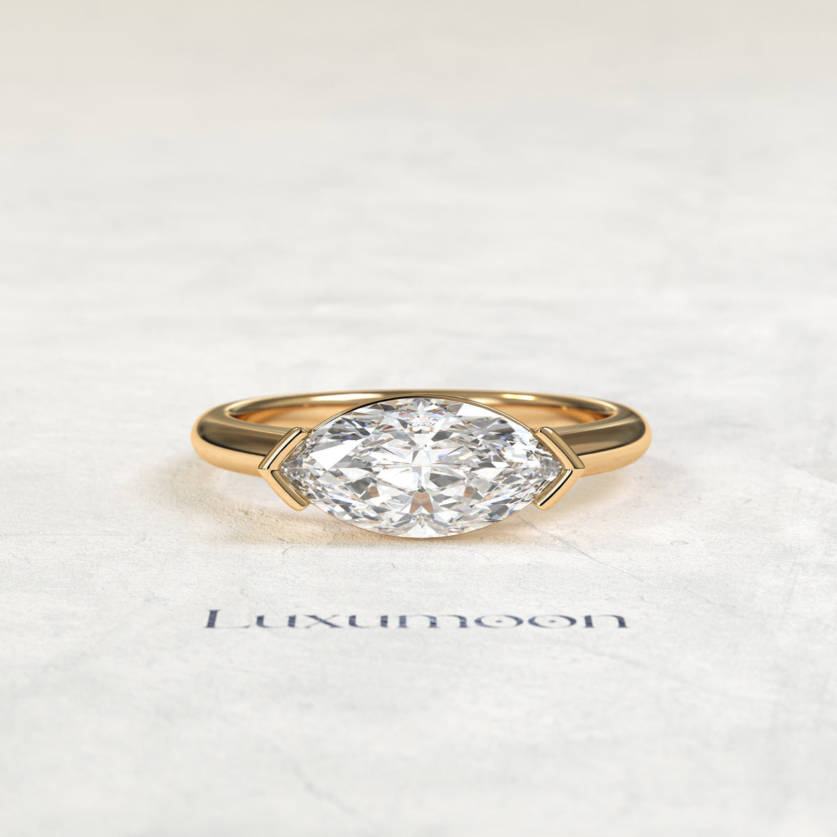 The Celentia – 1.5 CT East-West Marquise Diamond Solitaire Ring